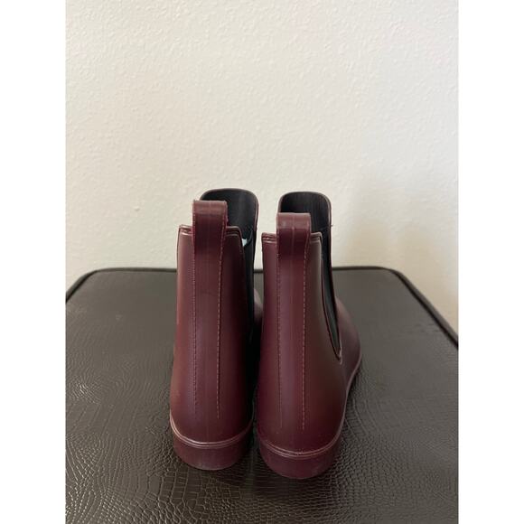 A NEW DAY Burgundy Ankle Rubber Rain Boots - Picture 8 of 9